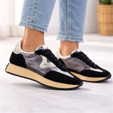 Victoria Cosmos Nylon Sporty Trainer - Black Combi